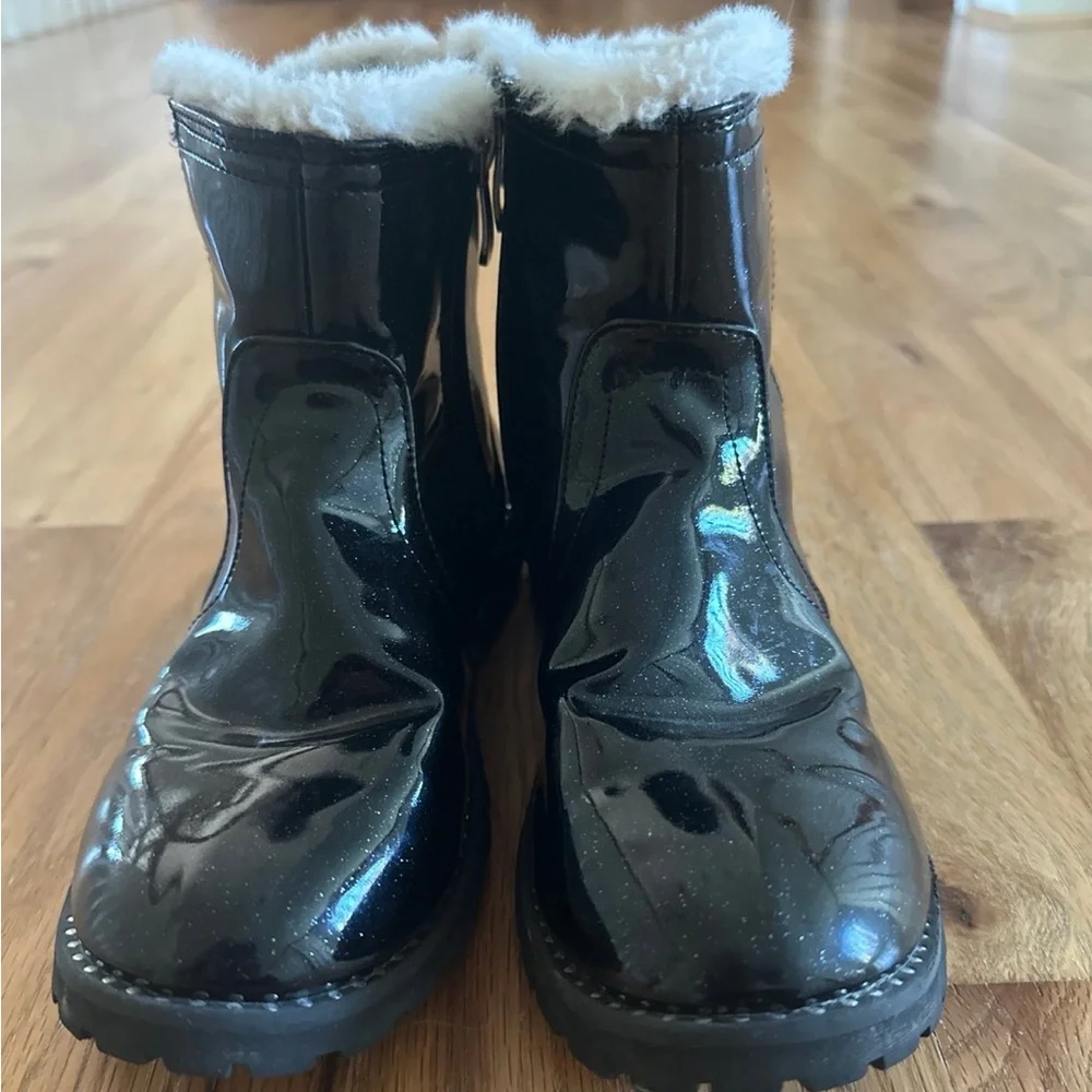 Tahari sz3 shiny sparkly black boots